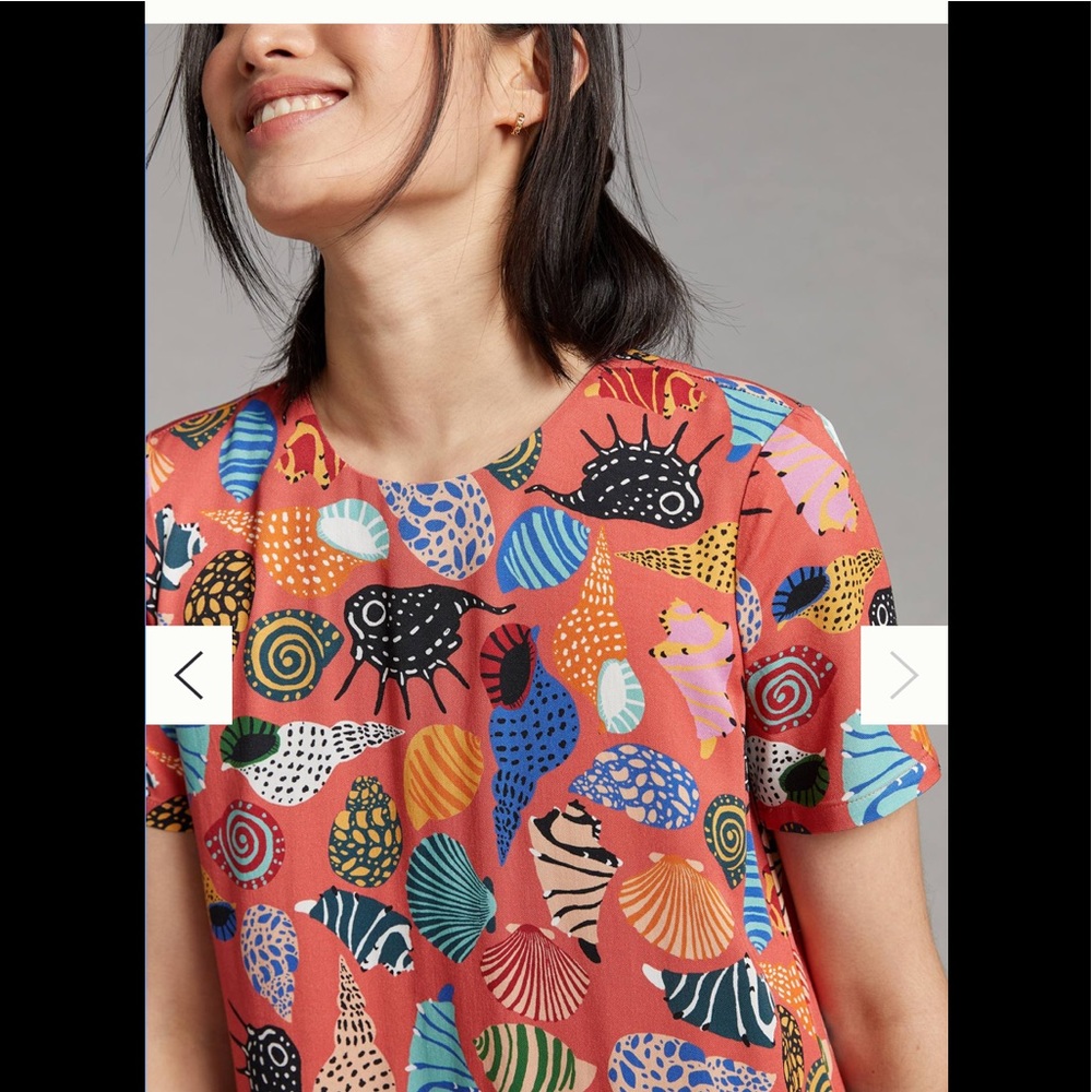 Corey Lynn Calter Coral Multicolor Printed Shift Dress - Picture 3 of 6